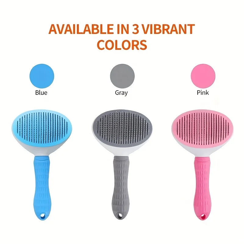 One-Click Self-Cleaning Pet Slicker Brush Hair Remover Comb