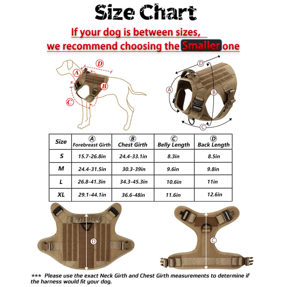 Large Dog Harness Leash Set Adjustable Training Walking Vest