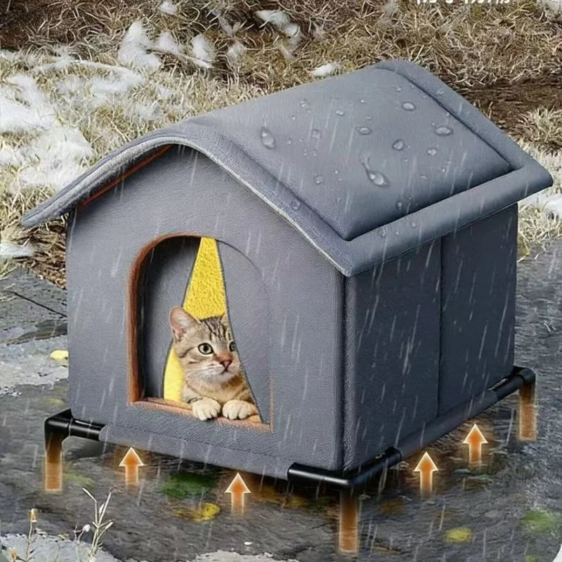 Waterproof Foldable Outdoor Pet House with Sleeping Mat Shelter