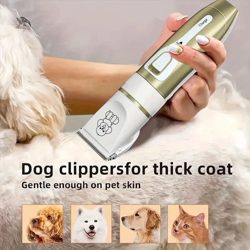 Cordless USB Rechargeable Pet Hair Clipper Grooming Kit Low-Noise