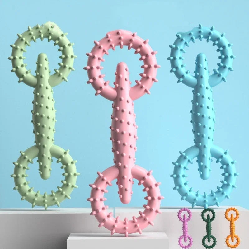 Durable Interactive Dog Pull Ring Chew Toy Teeth Cleaning