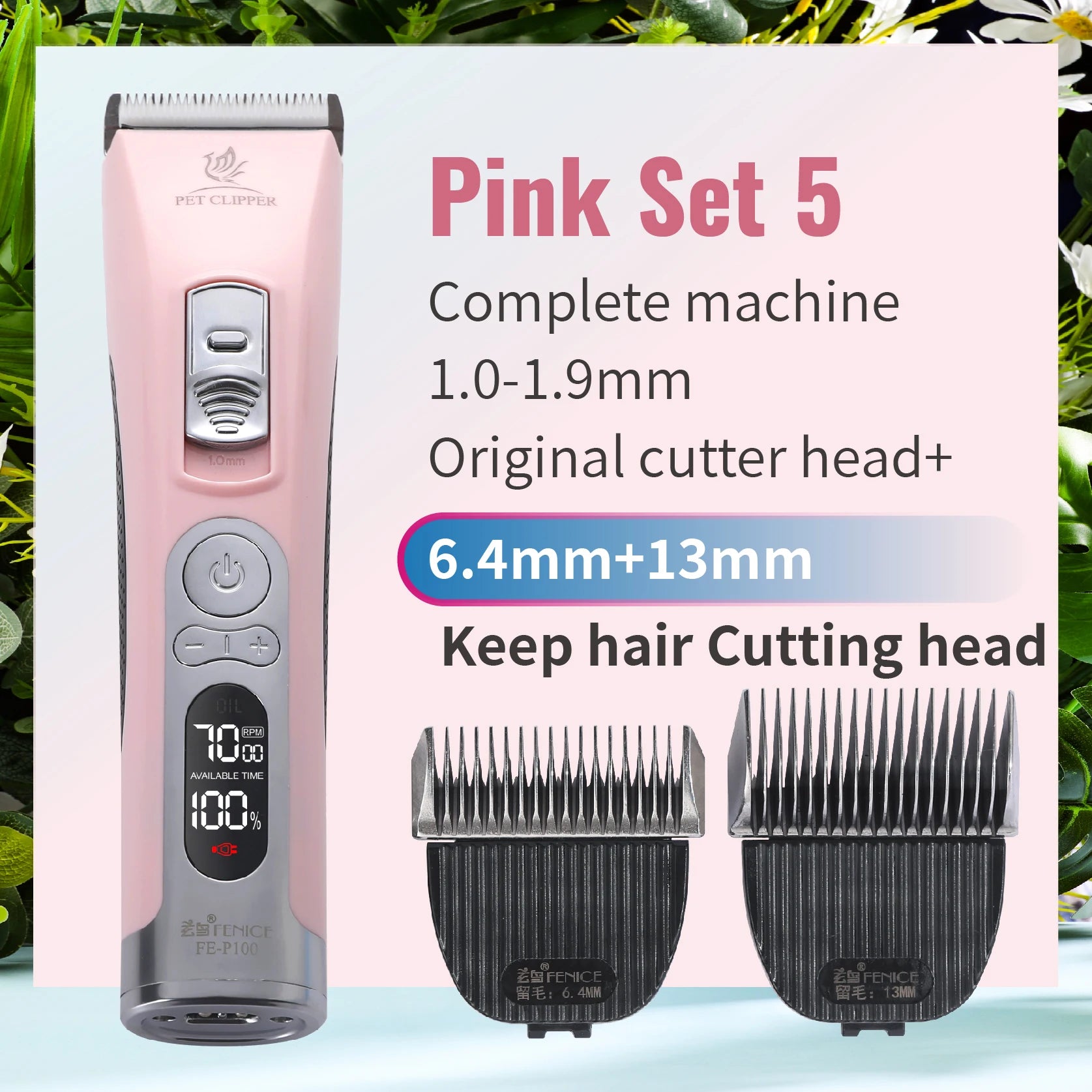 Fenice Cordless Rechargeable Pet Hair Clipper Grooming Trimmer Machine
