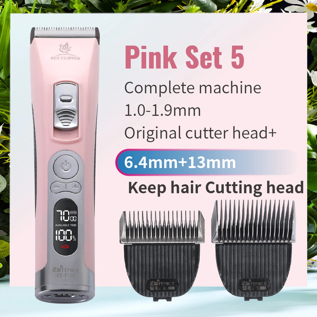 Fenice Cordless Rechargeable Pet Hair Clipper Grooming Trimmer Machine