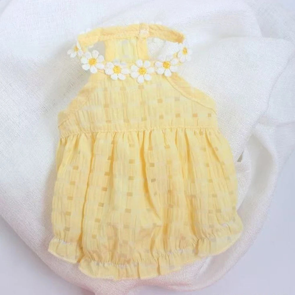 Breathable Floral Pet Princess Dress for Cats Small Dogs