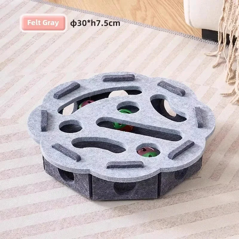 Felt Cat Puzzle Box Toy with Ball Exercise