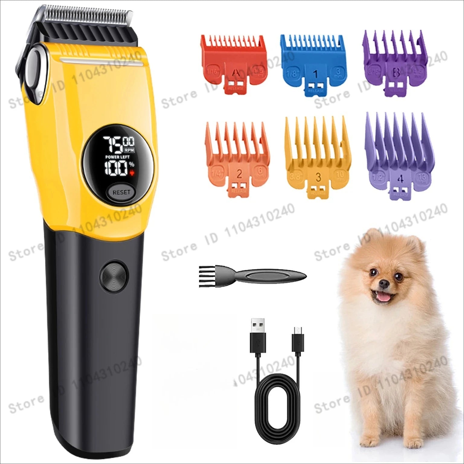 Rechargeable Low Noise Pet Hair Clipper Grooming Kit Professional