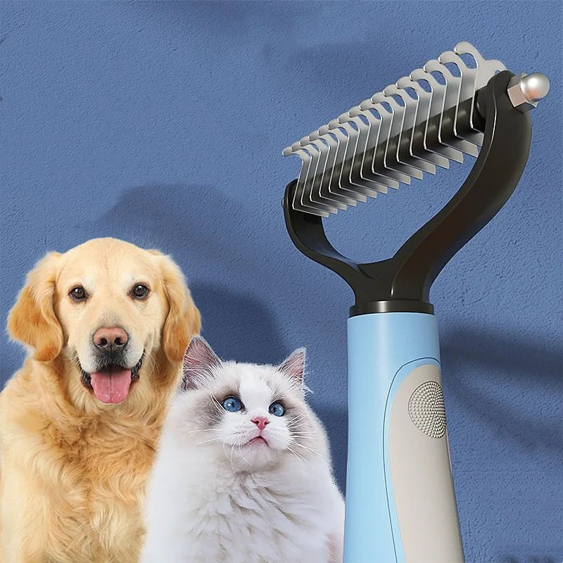 Double-Sided Stainless Steel Pet Grooming Brush Hair Removal Comb