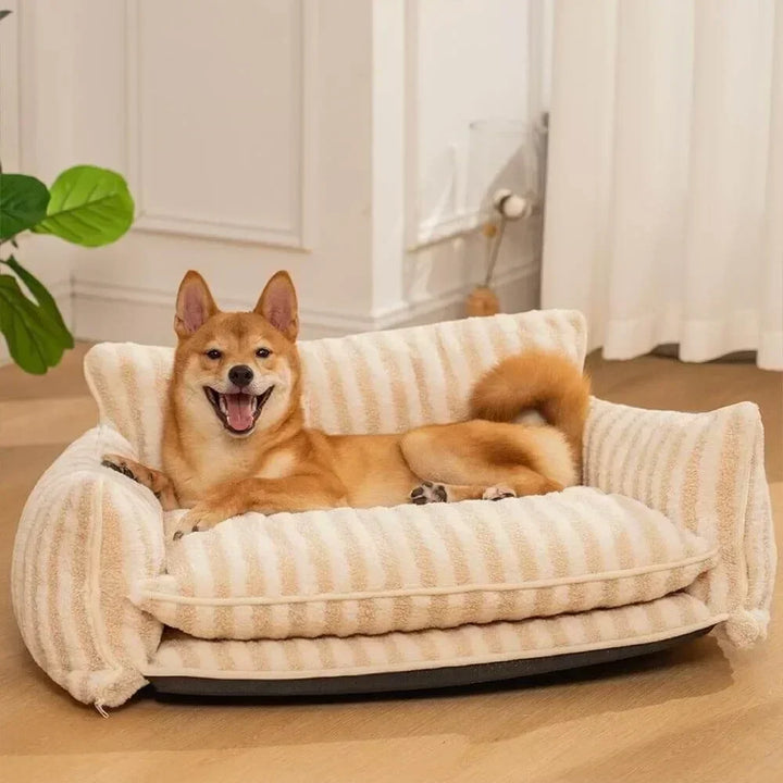 Washable Striped Pet Sofa Bed for Small Dogs Cats