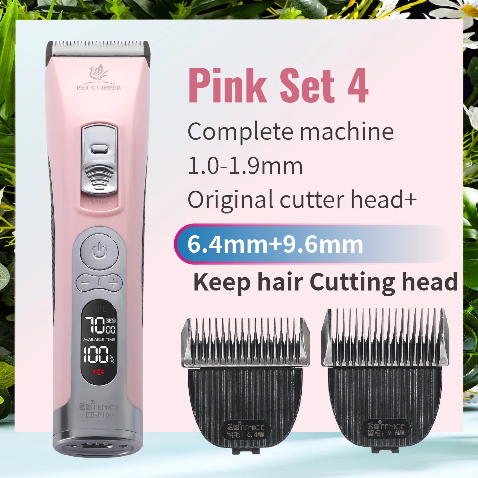Fenice Cordless Rechargeable Pet Hair Clipper Grooming Trimmer Machine
