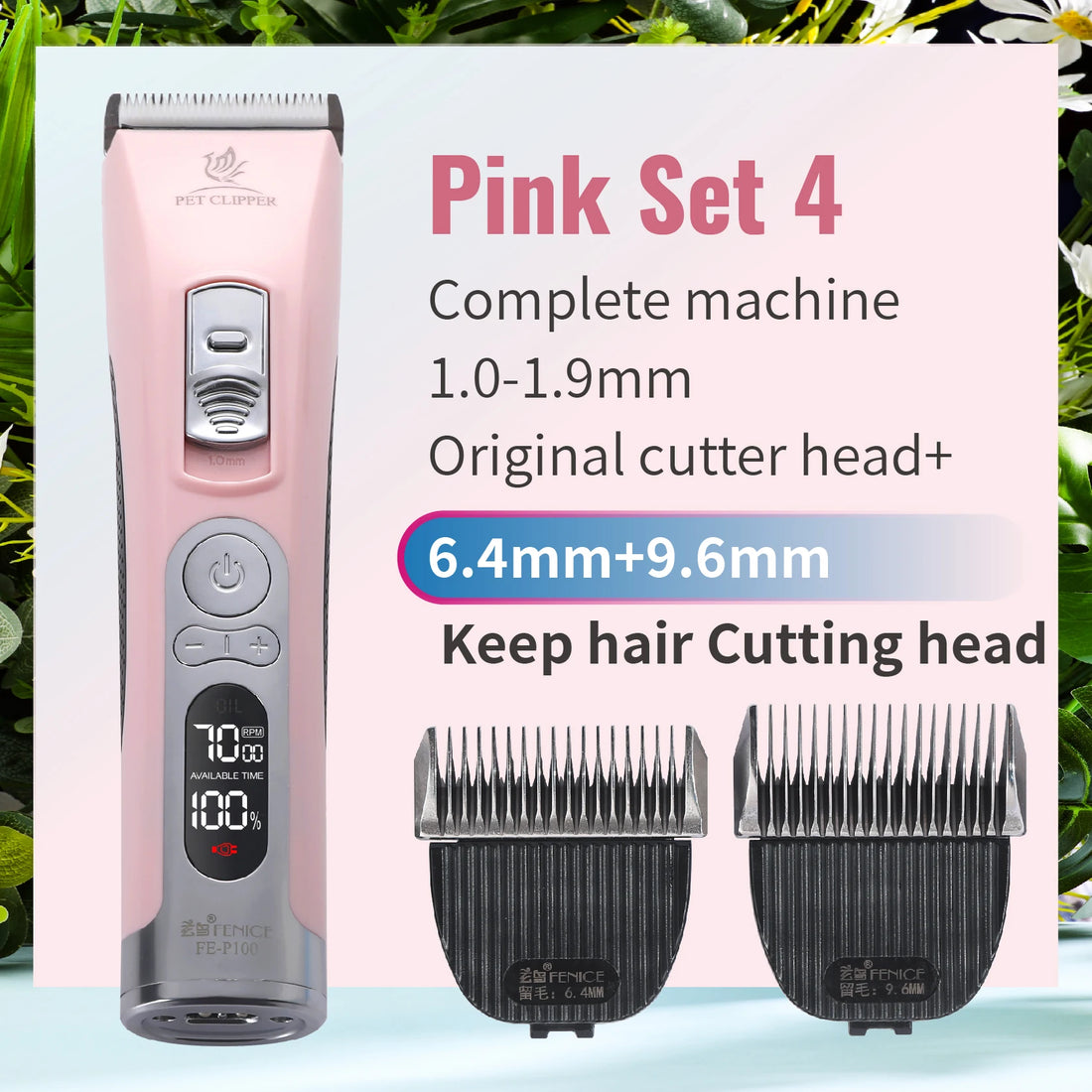 Fenice Cordless Rechargeable Pet Hair Clipper Grooming Trimmer Machine