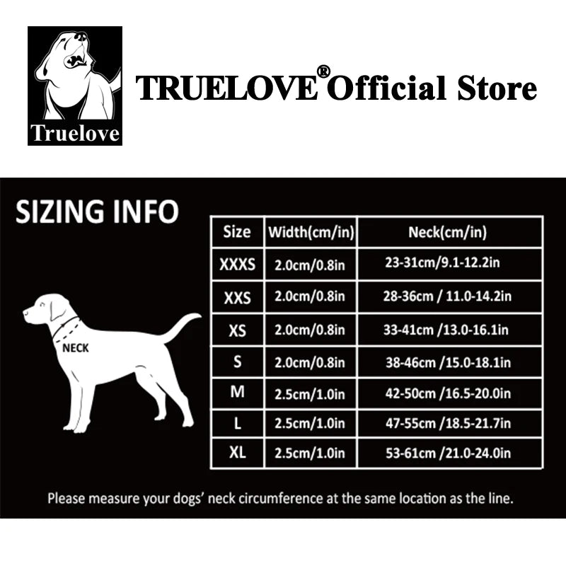 Truelove Waterproof Reflective Adjustable Dog Collar Anti Odor Durable