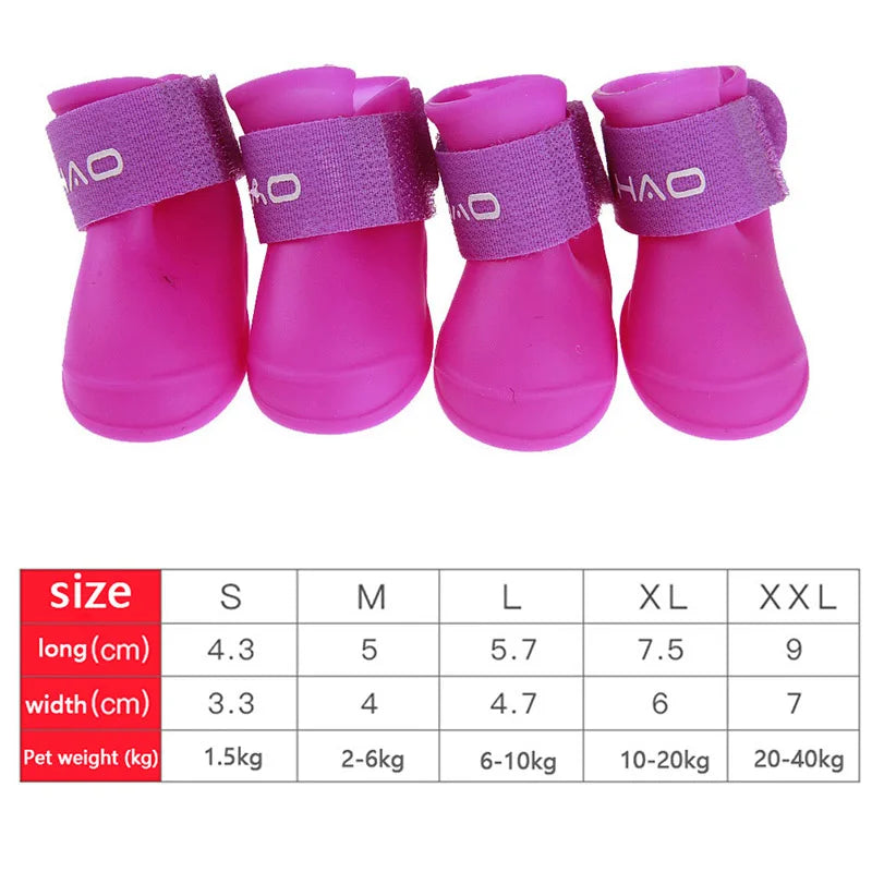 Waterproof Anti-Slip Pet Rain Boots for Dogs Cats Outdoor