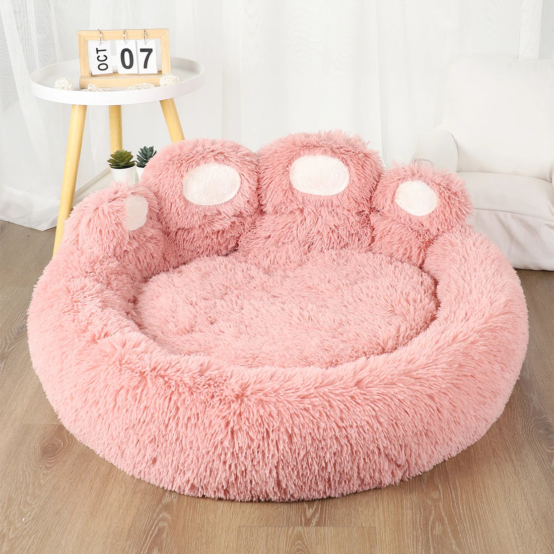Fluffy Plush Dog Bed Warm Pet Cushion Basket Sofa