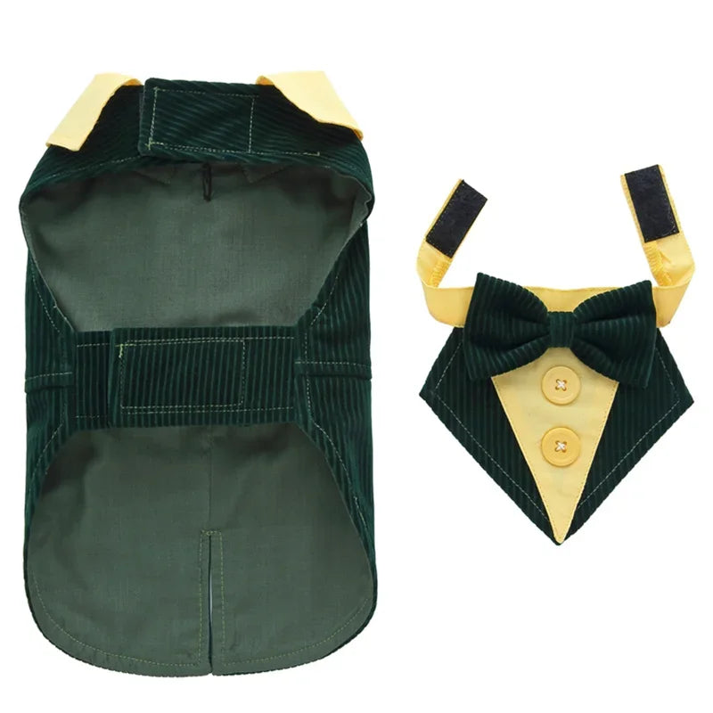 Luxury Male Dog Tailcoat Suit for Small Dogs Wedding