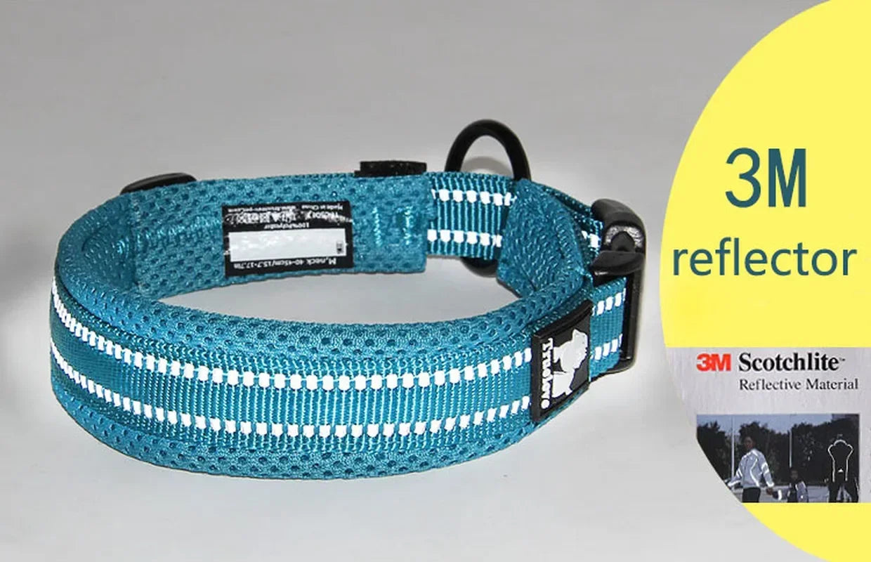 Reflective Mesh Padded Adjustable Dog Collar Durable All-Breed