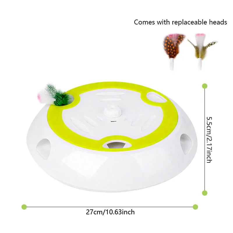 Interactive Motion Activated Whack-A-Mole Cat Toy with Feathers