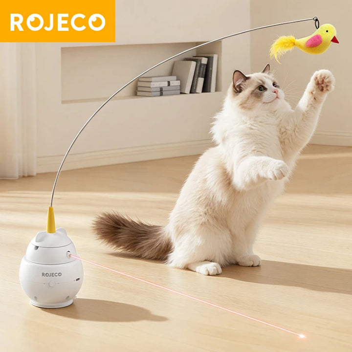 2-in-1 Laser Feather Smart Cat Toy