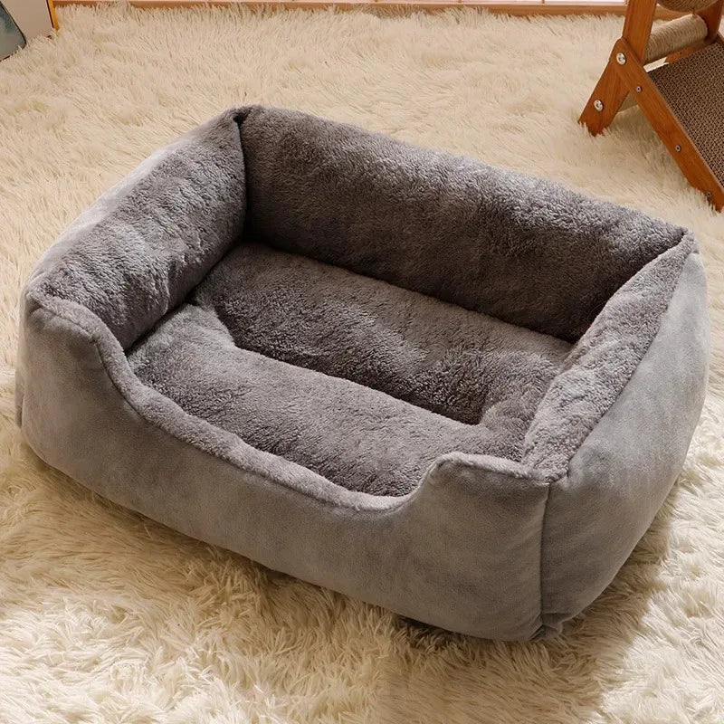 Cozy Plush Cat Bed Warm Pet Sleeping Basket House