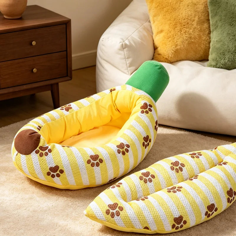 Banana Cooling Pet Bed Soft Cushion for Dogs Cats