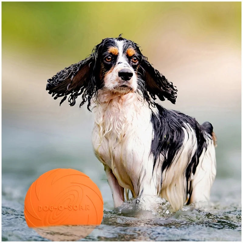 Silicone Interactive Flying Disc Toy for Dogs Cats Training