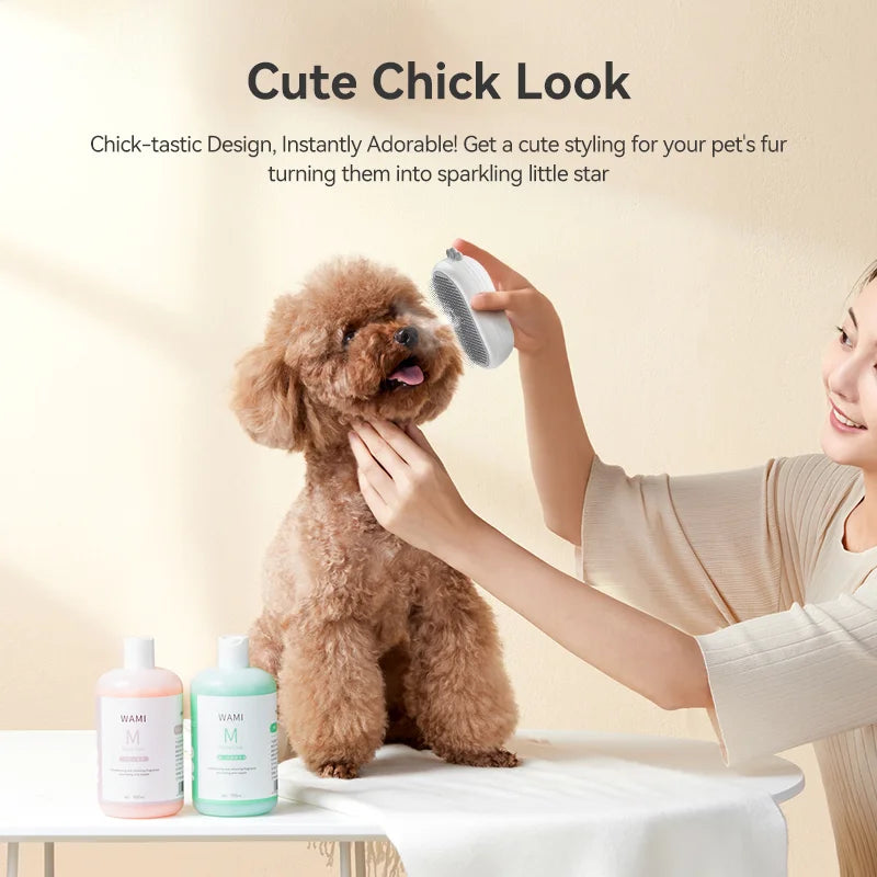 Electric Steam Pet Grooming Brush with Spray Massage
