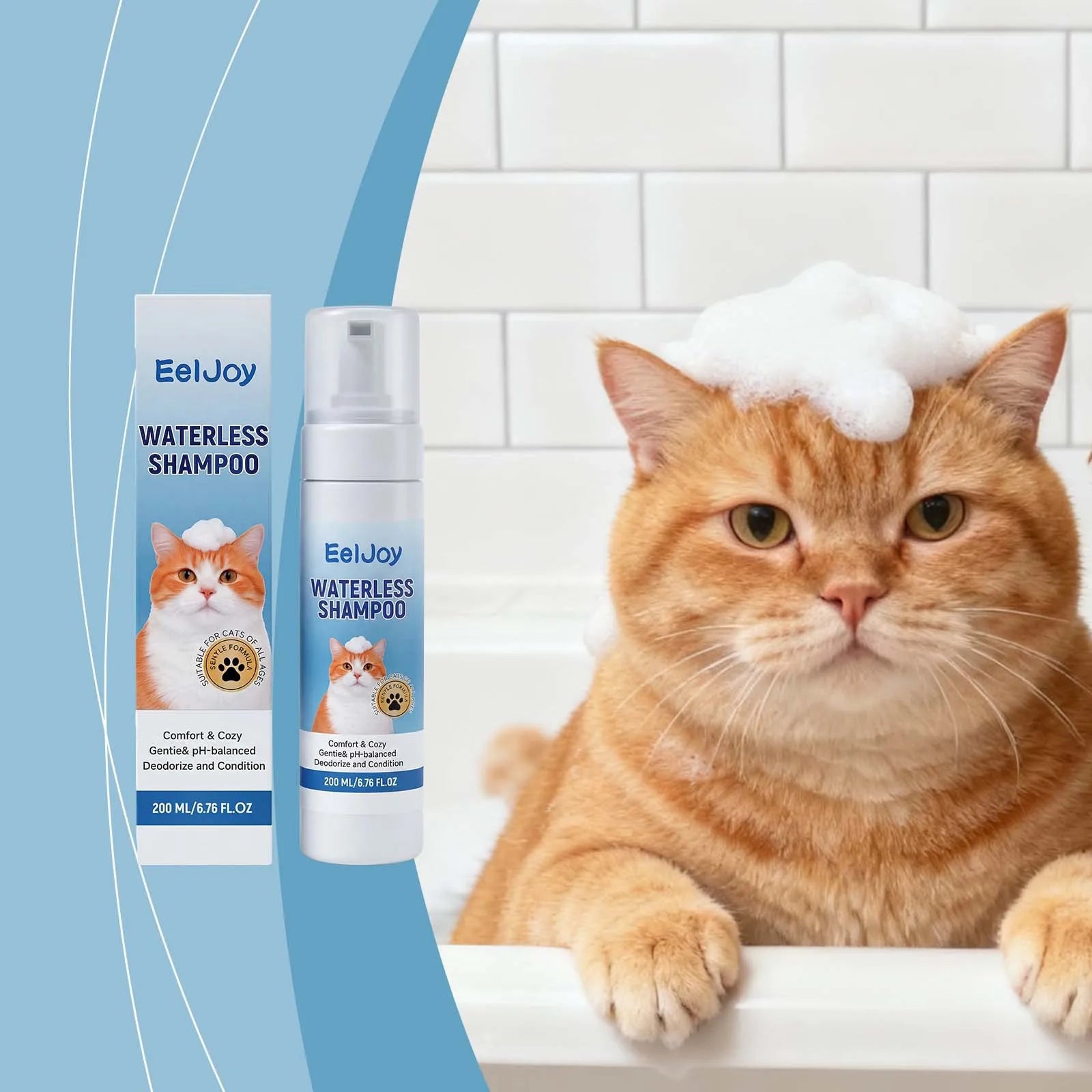 No-Rinse Cat Shampoo pH Balanced Daily Care Formula