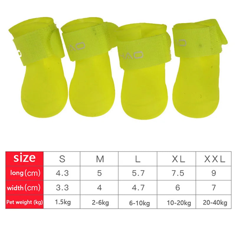 Waterproof Anti-Slip Pet Rain Boots for Dogs Cats Outdoor