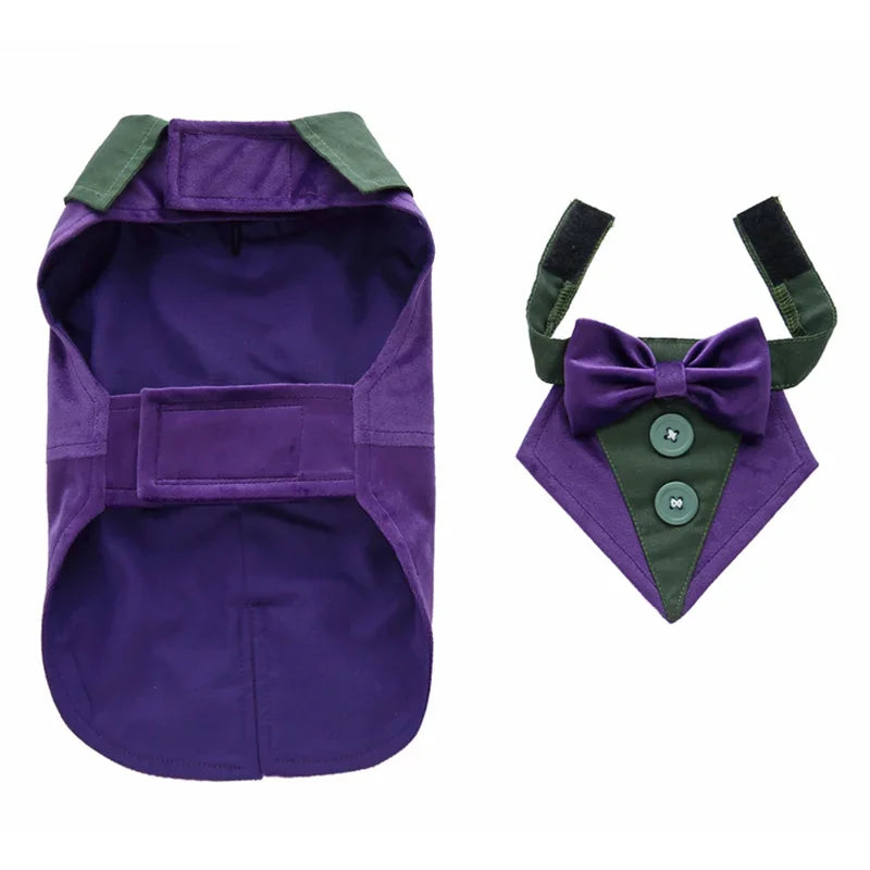 Luxury Male Dog Tailcoat Suit for Small Dogs Wedding