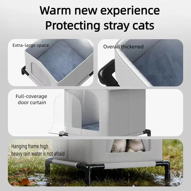 Waterproof Foldable Outdoor Pet House with Sleeping Mat Shelter