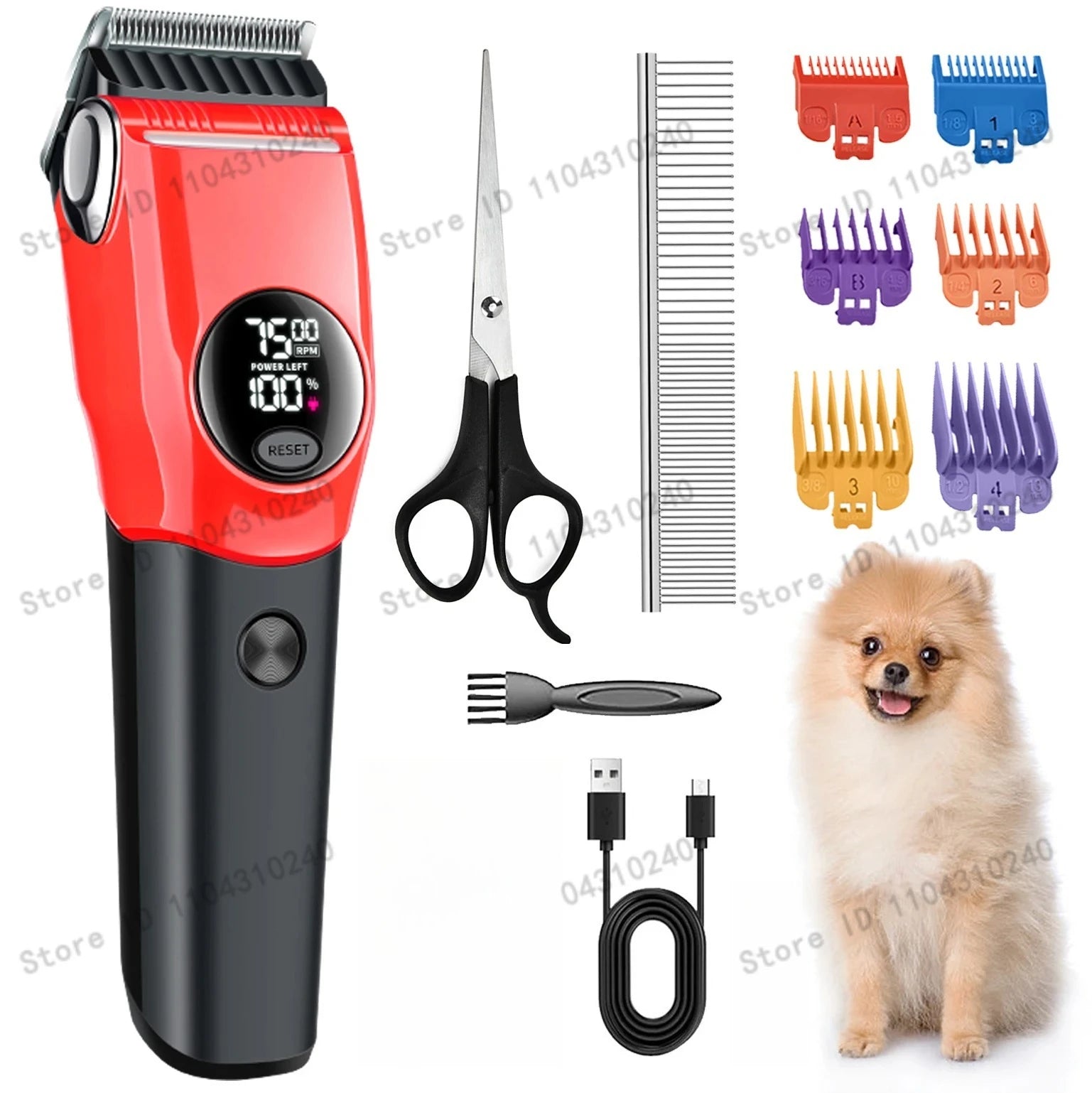 Rechargeable Low Noise Pet Hair Clipper Grooming Kit Professional