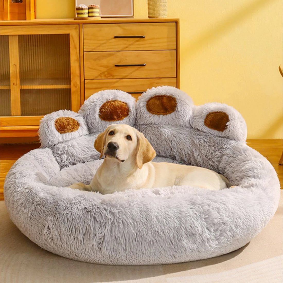 Fluffy Plush Dog Bed Warm Pet Cushion Basket Sofa