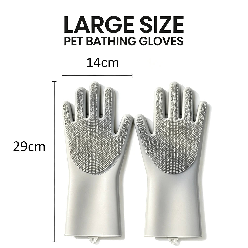 Silicone Pet Grooming Bath Glove for Dogs Cats Massage