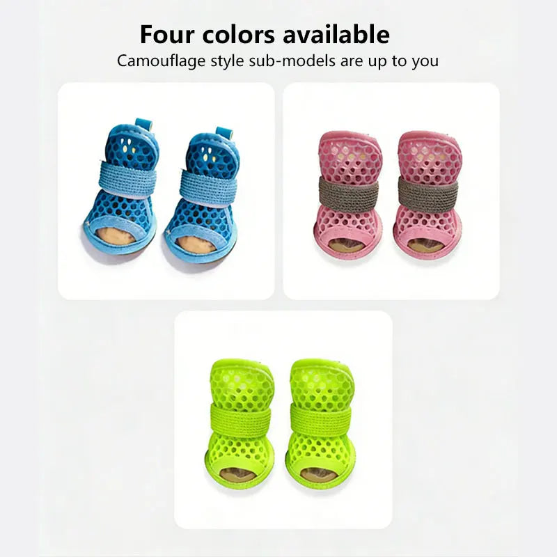 Mesh Cooling Dog Shoes with Non-Slip Pet Boots