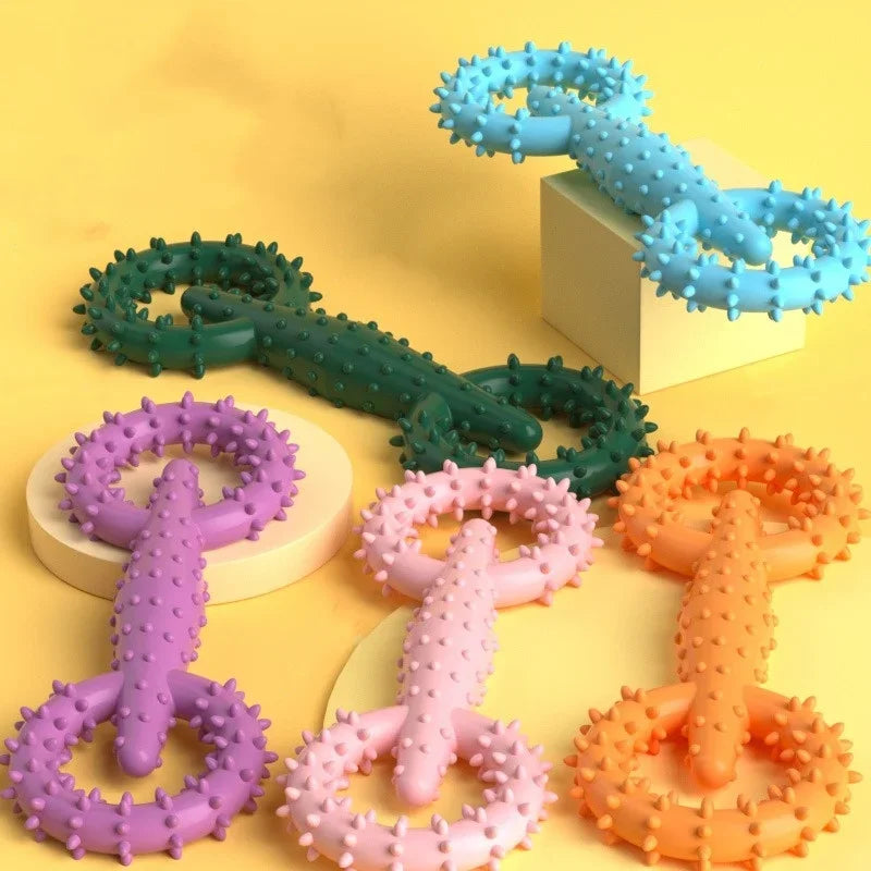 Durable Interactive Dog Pull Ring Chew Toy Teeth Cleaning