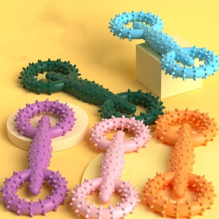 Durable Interactive Dog Pull Ring Chew Toy Teeth Cleaning