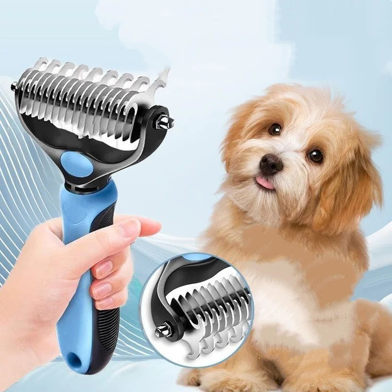 Double-Sided Stainless Steel Pet Grooming Brush Hair Removal Comb