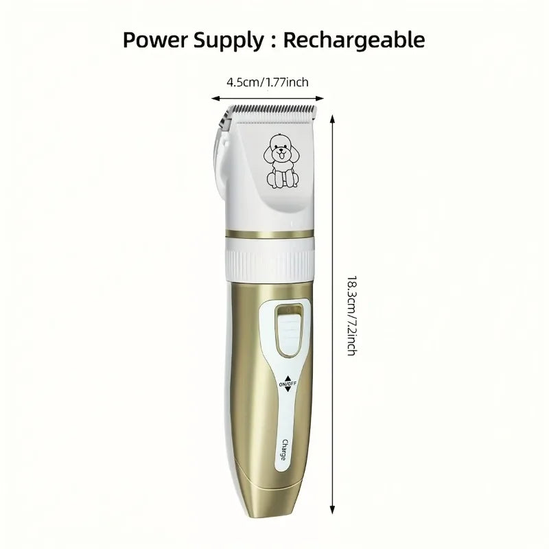 Cordless USB Rechargeable Pet Hair Clipper Grooming Kit Low-Noise