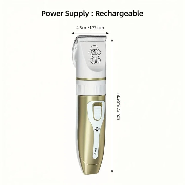 Cordless USB Rechargeable Pet Hair Clipper Grooming Kit Low-Noise