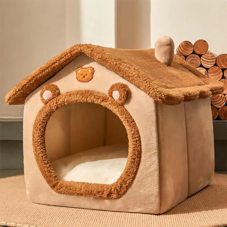 Foldable Washable Pet House Cozy Cat Dog Bed