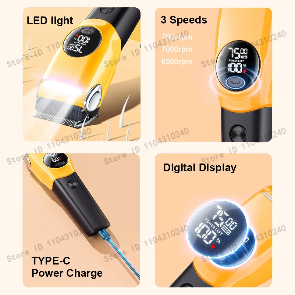 Rechargeable Low Noise Pet Hair Clipper Grooming Kit Professional