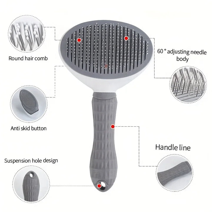 One-Click Self-Cleaning Pet Slicker Brush Hair Remover Comb