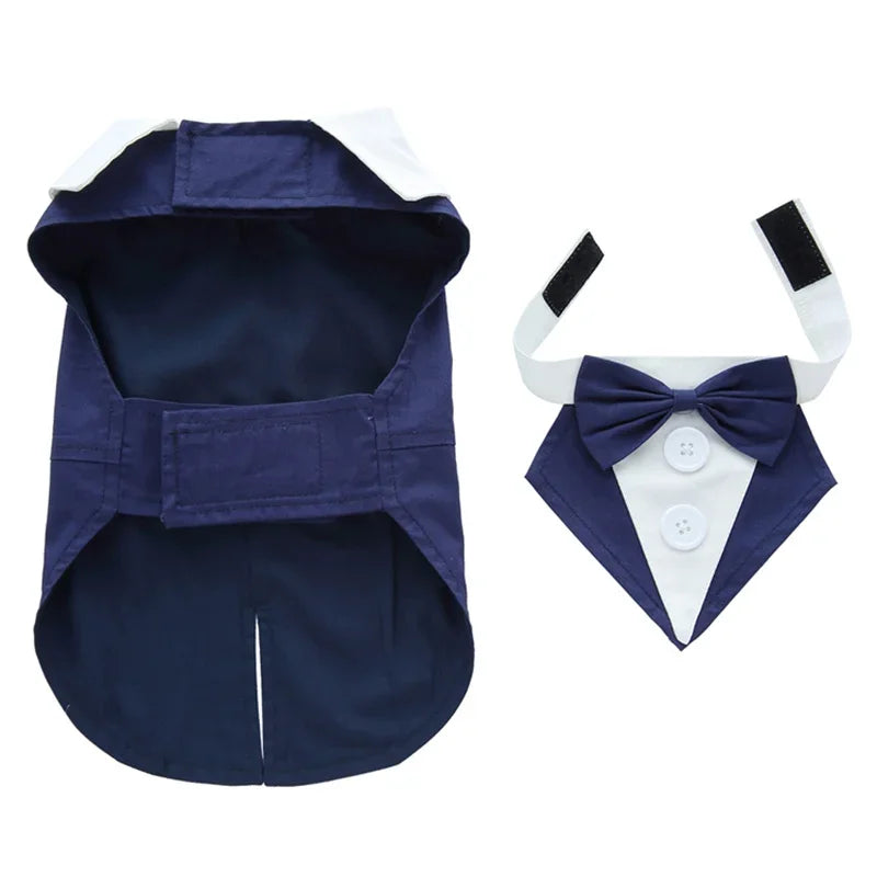 Luxury Male Dog Tailcoat Suit for Small Dogs Wedding