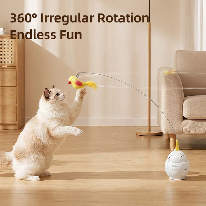2-in-1 Laser Feather Smart Cat Toy
