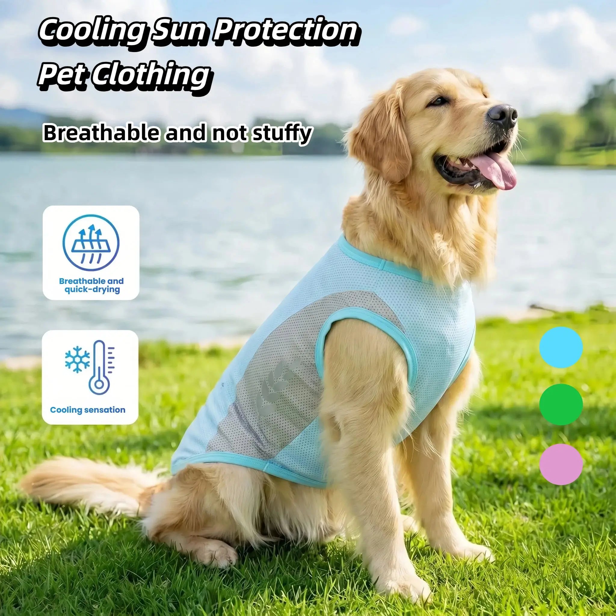 Summer Cooling Reflective Vest for Dogs Cats Quick Dry