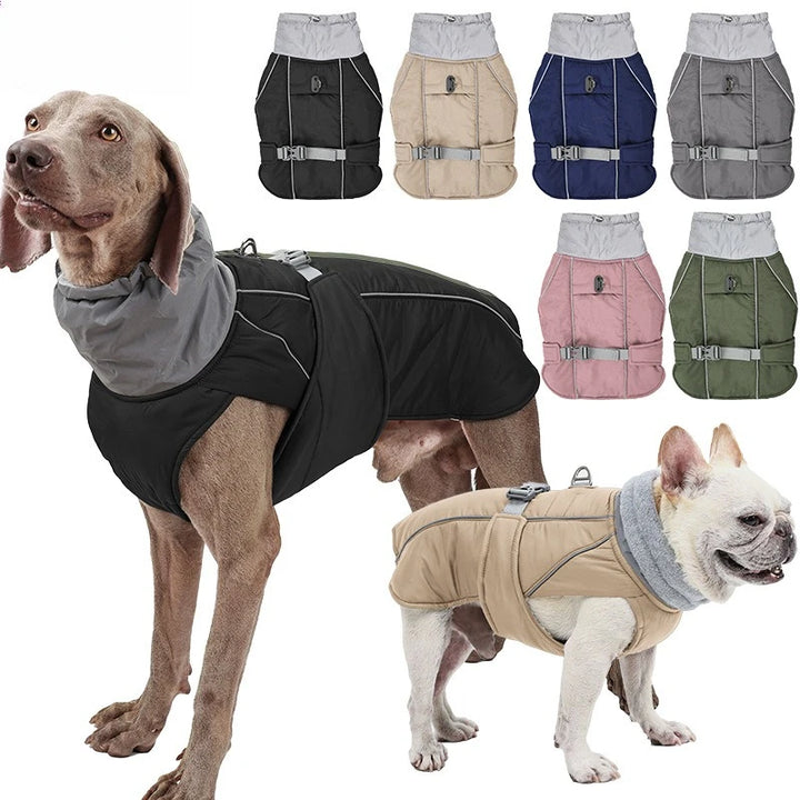 Winter Waterproof Reflective Dog Jacket with Adjustable D-Ring