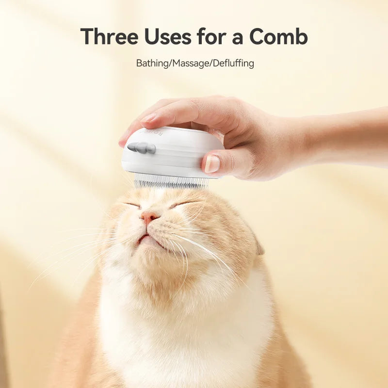 Electric Steam Pet Grooming Brush with Spray Massage