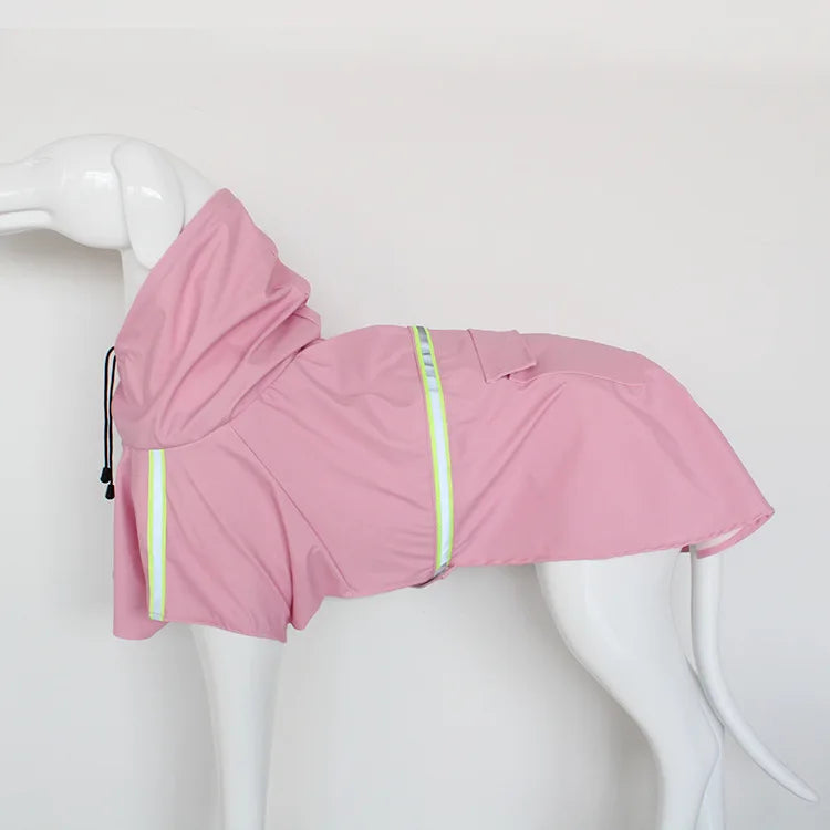 Waterproof Reflective Hooded Dog Raincoat for Large Dogs