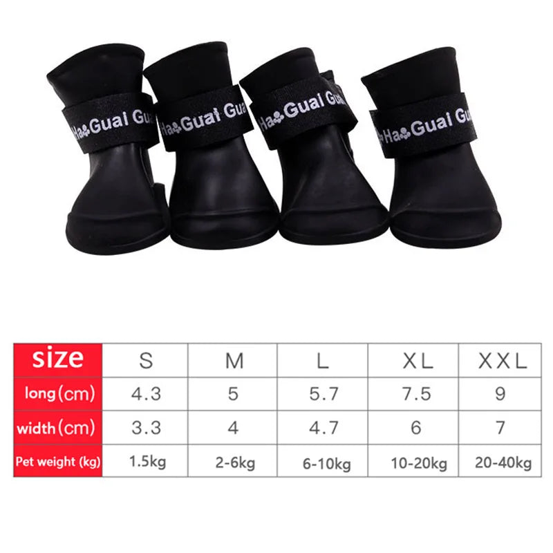 Waterproof Anti-Slip Pet Rain Boots for Dogs Cats Outdoor