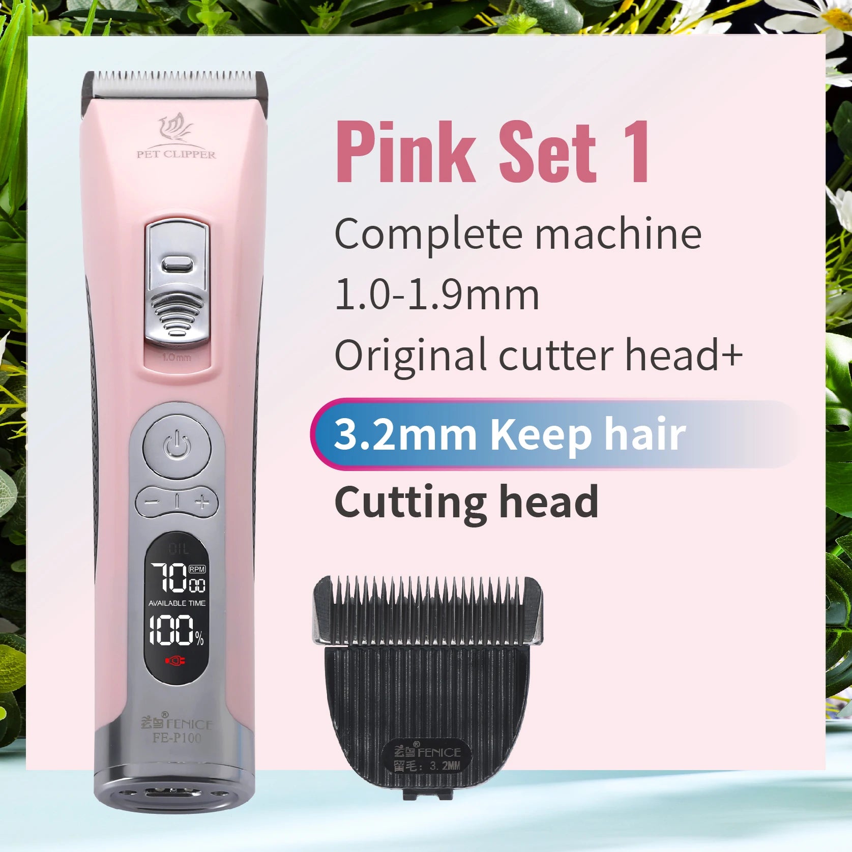Fenice Cordless Rechargeable Pet Hair Clipper Grooming Trimmer Machine