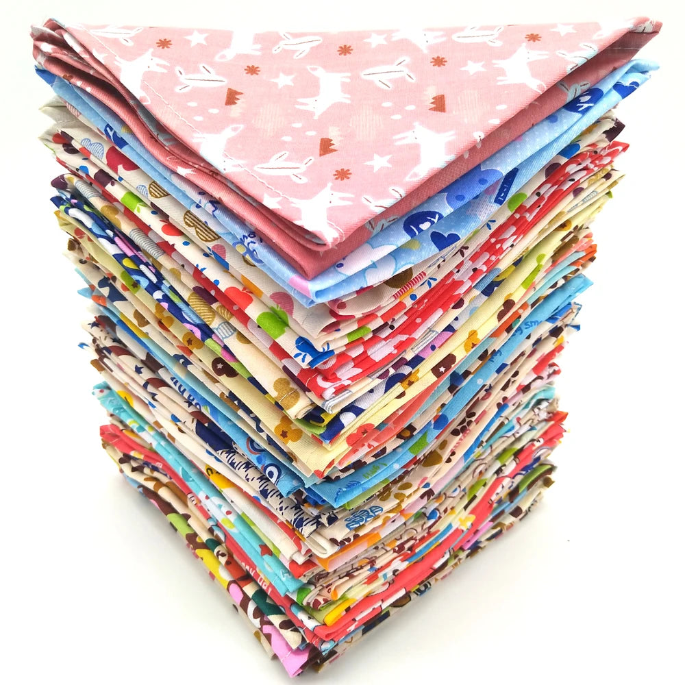 10PCS Cotton Dog Bandana Set for Small Large Dogs